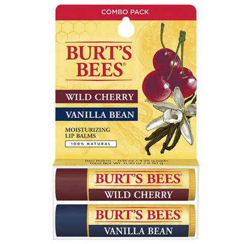 Burts Bees, Vanilla Bean And Wild Cherry Lip Balm Blister Box, 0.15 Oz Burts Bees