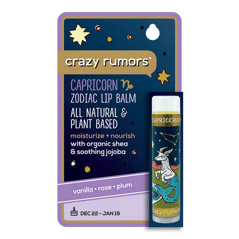 Crazy Rumors, Crazy Rumors Capricorn Earth Blend Lip Balm With Vanilla Rose Plum, 0.15 Oz