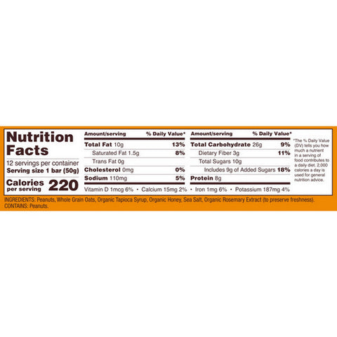 Bobs Red Mill, Peanut Butter Honey And Oats Bar, 12 Bars