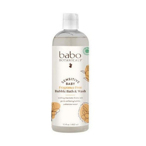 Babo Botanicals, Sensitive Baby Fragrance Free Bubble Bath, 15 Oz