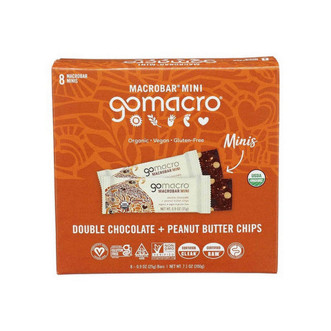 Gomacro, MacroBar Minis Double Chocolate Peanut Butter Chip, 8 Count