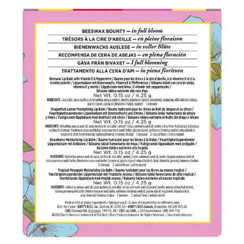 Burts Bees, Full Bloom Lip Balm, 4 Count