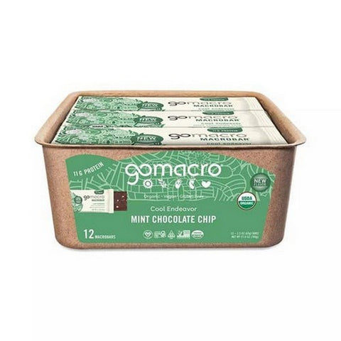 Gomacro, MacroBar Mint Chocolate Chip, 12 Count