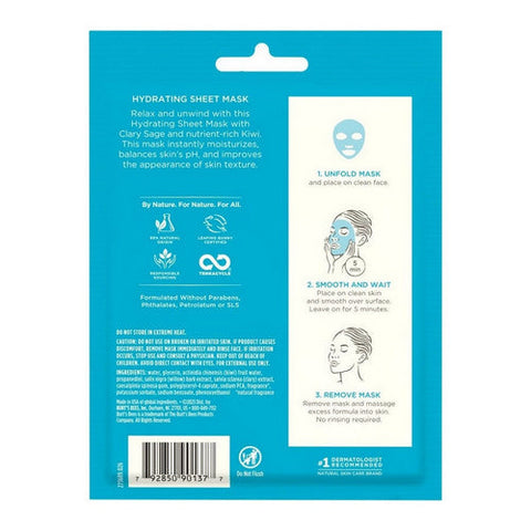 Burts Bees, Hydrating Sheet Mask, 0.33 Oz Burts Bees