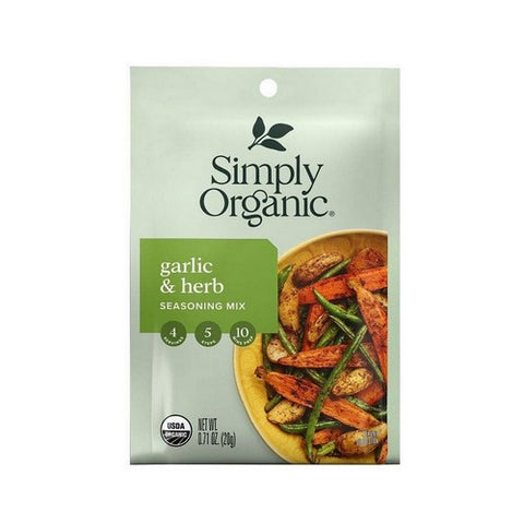 Simply Organic, Organic Garlic And Herb Vegetable Seasoning Mix, 0.71 Oz