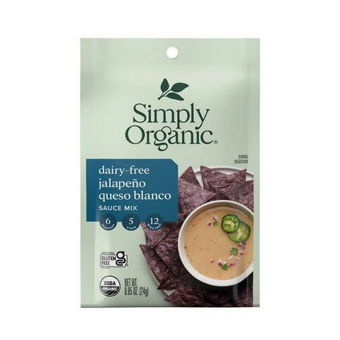 Simply Organic, Organic Dairy-Free JalapeÃ±o Queso Blanco Sauce Mix, 0.85 Oz