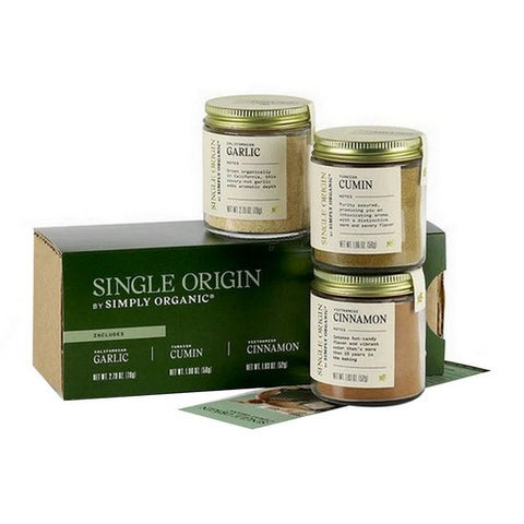 Simply Organic, Single Origin Garlic Cumin And Cinnamon, 6.58 Oz