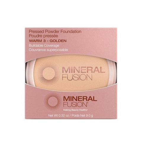 Mineral Fusion, Pressed Powder Foundation Warm 3 Golden, 0.32 Oz