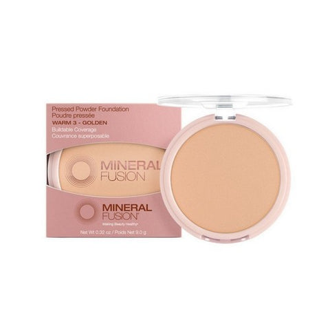 Mineral Fusion, Pressed Powder Foundation Warm 3 Golden, 0.32 Oz