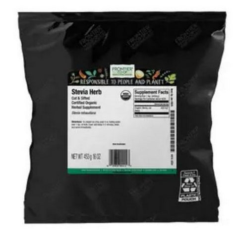 Frontier Coop, Organic Green Stevia Herb Cut & Sifted, 1 Lb