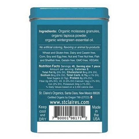 St. Claire's, Organics Winter Mints, 1.5 Oz St. Claire's