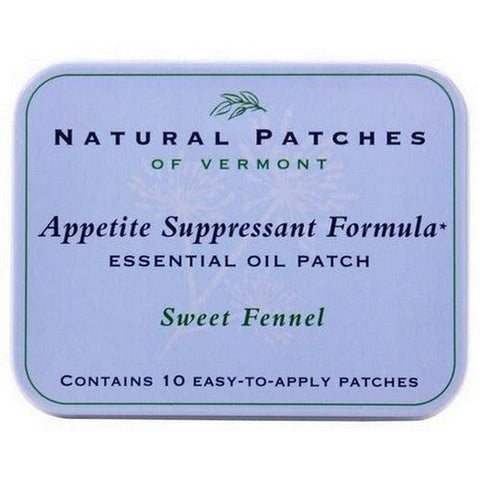 Natural Patches of Vermont, Vermont Sweet Fennel Appetite Suppressant Formula Essential Oil Patch, 10 Count Natural Patches of Vermont