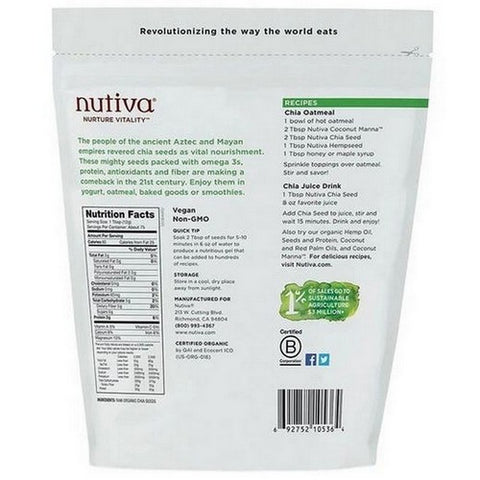 Nutiva, Organic Chia Seeds, 32 Oz