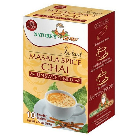 NatureÃ¢â‚¬â„¢s Guru, Masala Chai Unsweetened, 10 Count