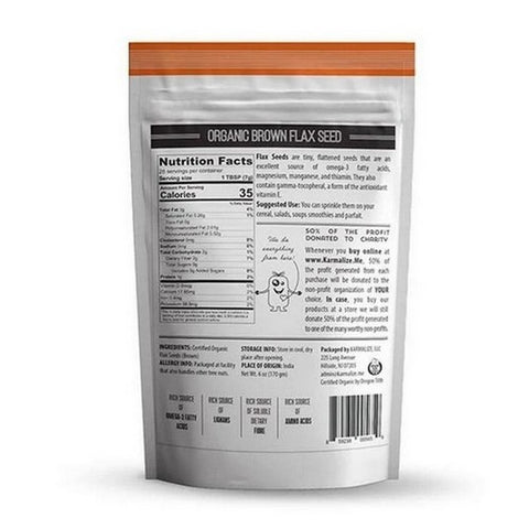 Karmalize.Me, Brown Organic Flax Seed, 6 Oz