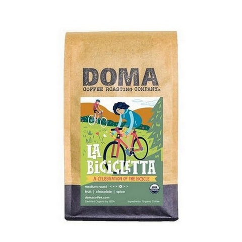 DOMA Coffee Roasting Company, Organic La Bicicletta Blend Whole Bean Coffee, 12 Oz