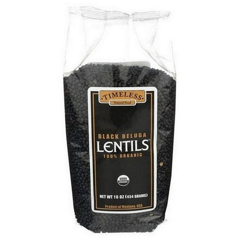 Timeless Natural Foods, Organic Black Beluga Lentils, 16 Oz