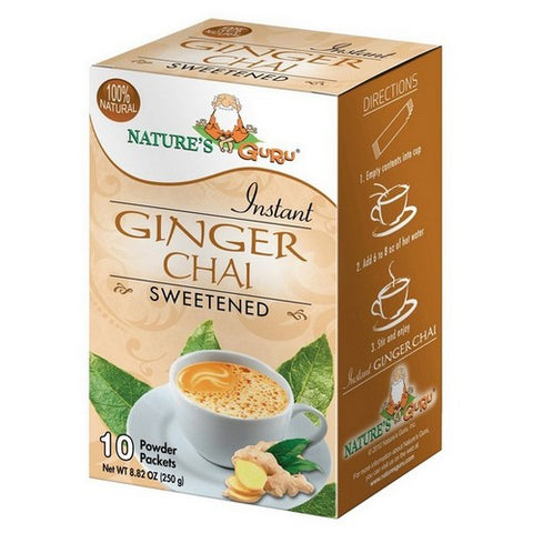 NatureÃ¢â‚¬â„¢s Guru, Ginger Chai Sweetened Instant Chai, 10 Count
