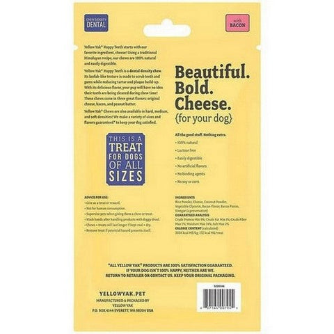 Yellow Yak, Happy Teeth Dental Chews Dog Treats Bacon, 4 Oz Yellow Yak