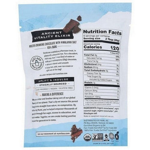 Numi Tea, Organic Drinking Chocolate Dash of Salt, 6.3 Oz Numi Tea