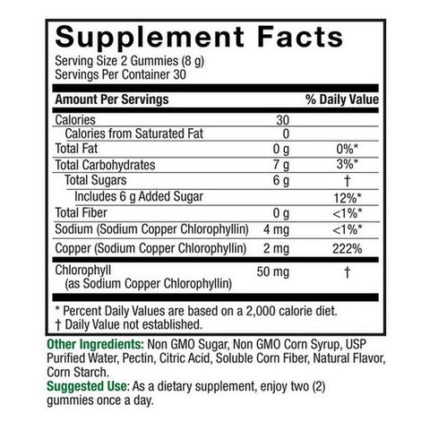 Nature's Answer, Chlorophyll Gummies, 50 Mg, 60 Count