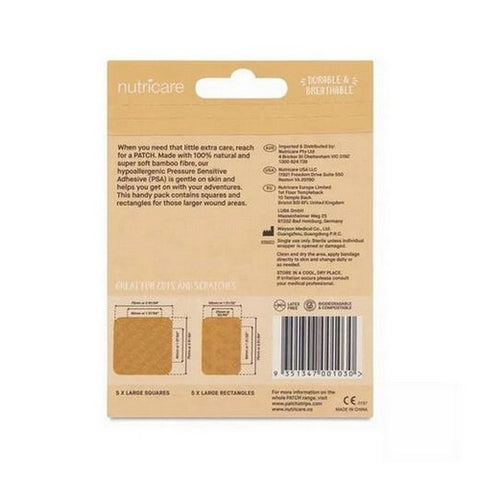 Patch, Large Natural Bamboo Bandages, 10 Count