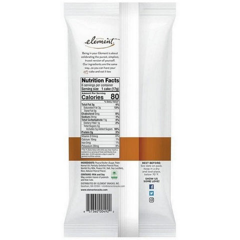 Element Snacks, Peanut Butter Topped Rice Cakes, 3.5 Oz