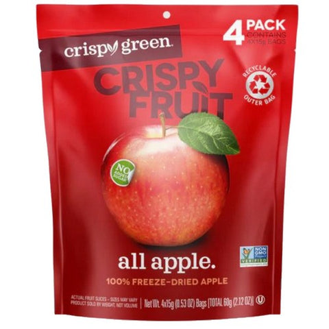 Crispy Green, All Apple Freeze Dried Fruit, 4 Count