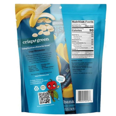 Crispy Green, All Banana Freeze Dried Fruit, 4 Count Crispy Green