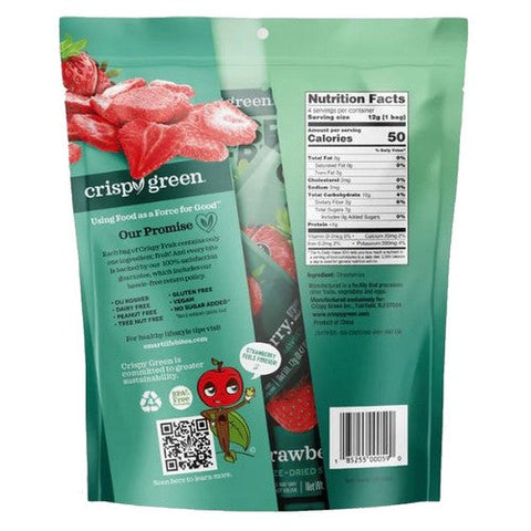 Crispy Green, All Strawberry Freeze Dried Fruit, 4 Count Crispy Green