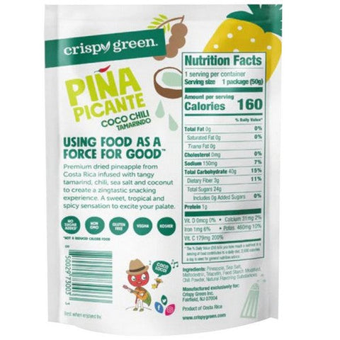 Crispy Green, Pina Picante Coco Chili Tamarindo Freeze Dried Fruit, 1.76 Oz Crispy Green