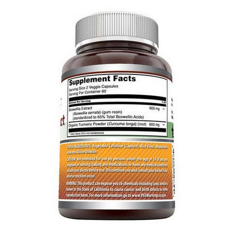 Amazing Nutrition, Amazing Formulas Boswellia with Turmeric, 600 mg, 120 VegCaps Amazing Nutrition