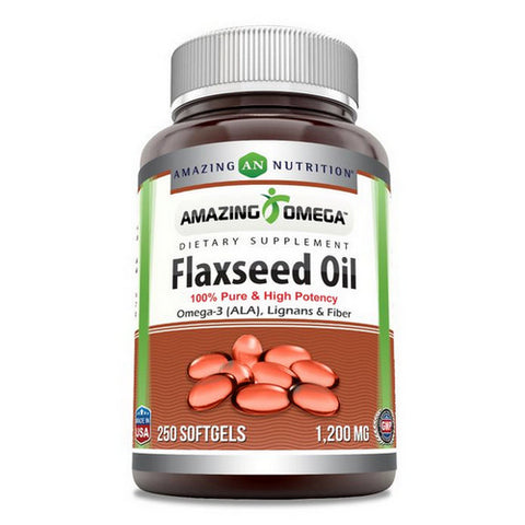 Amazing Omega Flaxseed Oil 250 Softgels by Amazing Nutrition