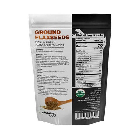 Amazing Nutrition, Amazing Foods Organic Ground Flaxseeds, 2 Lbs Amazing Nutrition