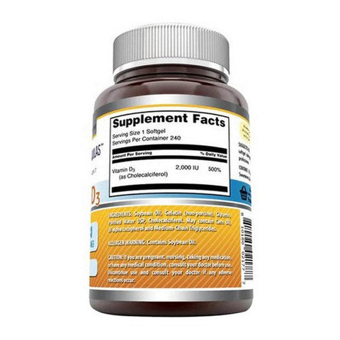 Amazing Nutrition, Amazing Formulas Vitamin D3, 2,000 IU, 240 Softgels Amazing Nutrition