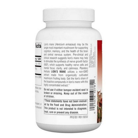 Planetary Herbals, Lion's Mane, 500 mg, 90 VegCaps Planetary Herbals