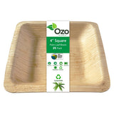 Ozo EcoPro, Palm Leaf Bowls Square 4", 25 Packets