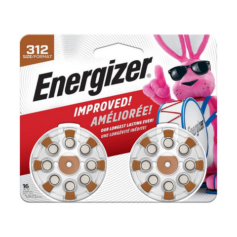 Energizer, Hearing Aid Batteries Size 312, 16 Each