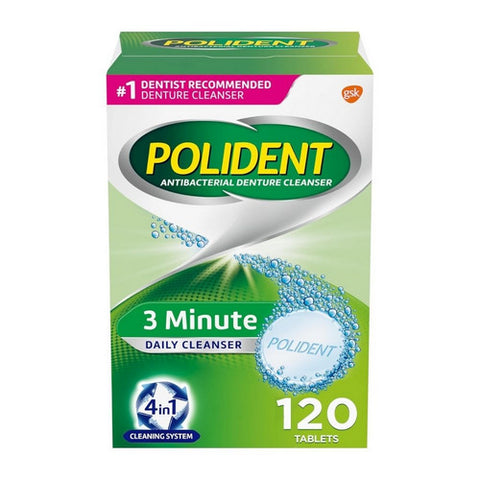 Polident, 3 Minute Daily Cleanser, 120 Tabs