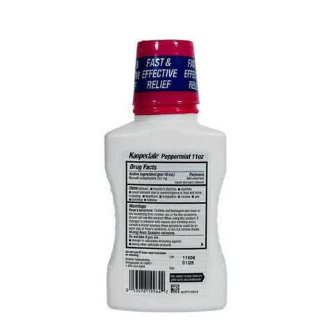 Kaopectate, Anti Diarrheal And Upset Stomach Relief Liquid Peppermint, 11 Oz Kaopectate