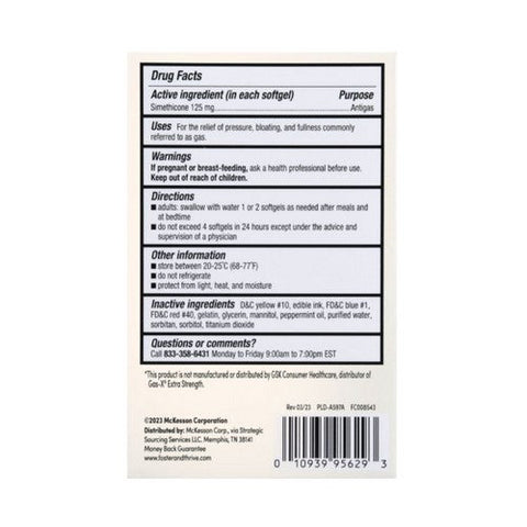 Foster And Thrive, Extra Strength Gas Relief Simethicone, 125 Mg, 30 Each Foster And Thrive