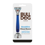 5-Blade Razor With Stand Sensitive Blue Glass 1 Count by Bulldog Natural Skincare