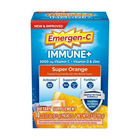 Emergen-C, Immune Plus Vitamin C Super Orange, 10 Count