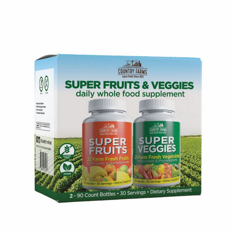 Country Farms, Super Fruits & Veggies, 90 Capsules