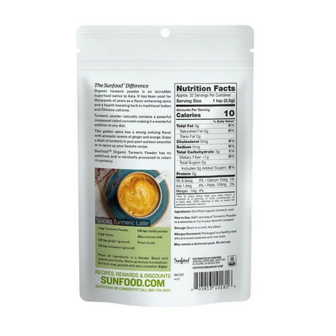 Sunfood Superfoods, Organic Turmeric Powder, 4 Oz