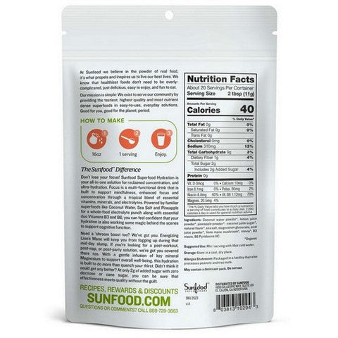 Sunfood Superfoods, Hydration Focus Power, 8 Oz Sunfood Superfoods