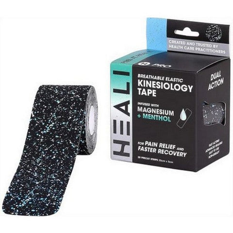 Heali, Kinesiology Tape Infused With Magnesium And Menthol Blue Splatter, 1 Count Heali