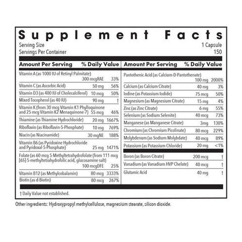 Nutricology/ Allergy Research Group, Multi-Vi-Min Without Copper And Iron, 150 Veg Caps Nutricology/ Allergy Research Group