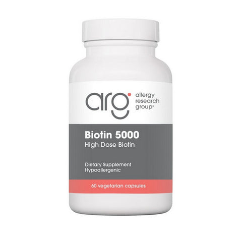 Nutricology/ Allergy Research Group, Biotin 5000 High Dose Biotin, 60 Veg Caps