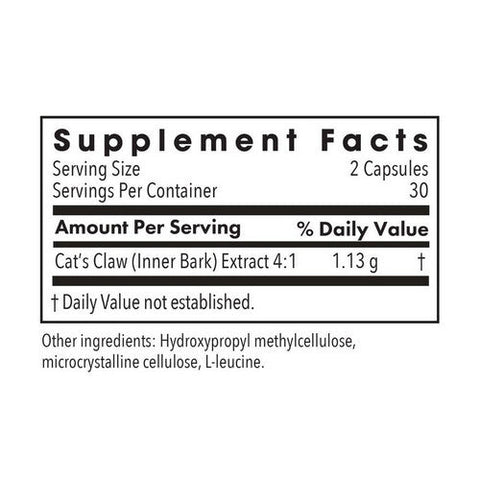 Nutricology/ Allergy Research Group, Cats Claw Inner Bark Extract, 60 Veg Caps Nutricology/ Allergy Research Group